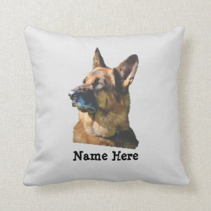 Change Name Own Photo Text German Shepherd Dog Throw Pillow