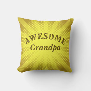 Change Name & Text - Awesome Grandpa Grandfather Throw Pillow