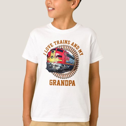 Change Name Text I Love Trains  Grandpa Diesel    T_Shirt