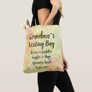 Change Name / Words Grandma's Visiting Bag Floral