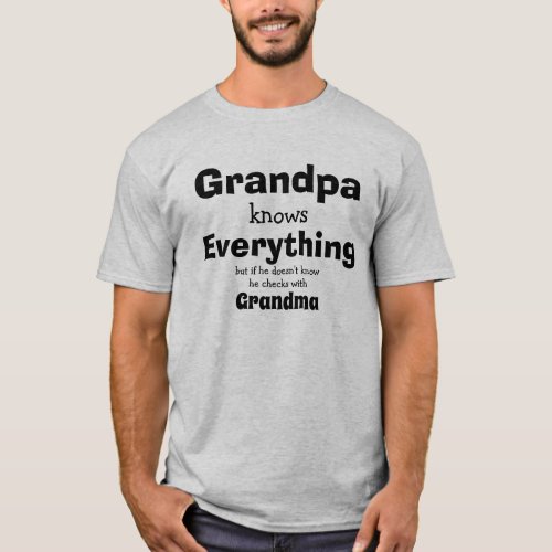 Change Names Grandpa Know Everything _ Grandma T_Shirt