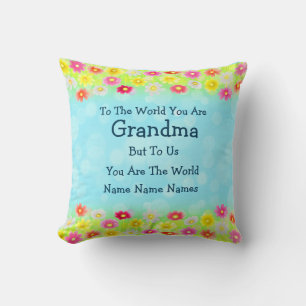 Change Names - To The World You Are Grandma Throw Pillow