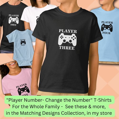 Change Number Player Two Matching Boys Gamer T_Shirt