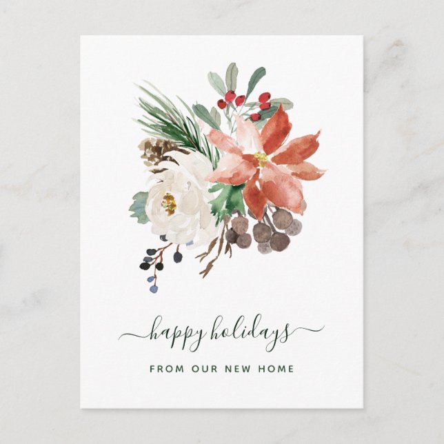 Change of Address at Christmas | Holiday Floral (Front)