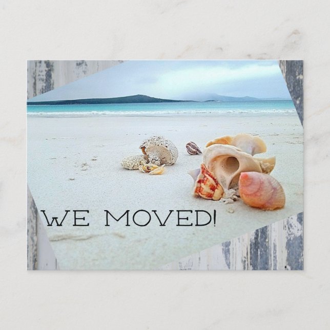 Change of Address at the Beach Postcard (Front)