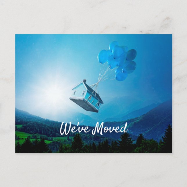 Change of Address Balloon House Post Card (Front)