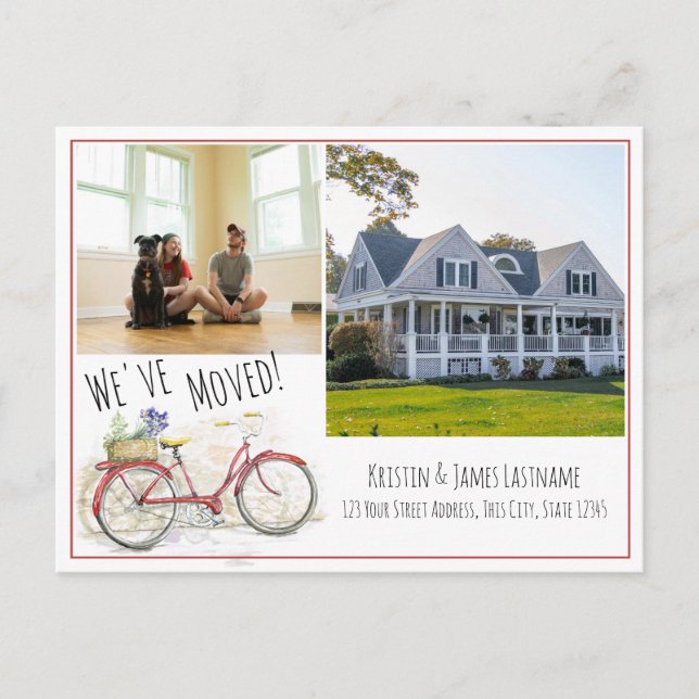 Change of Address Bicycle with Photo Announcement  (Front)