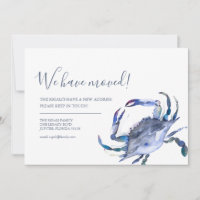 Change of Address Blue Crab Moving Announcement