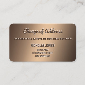 Change of Address Business Card