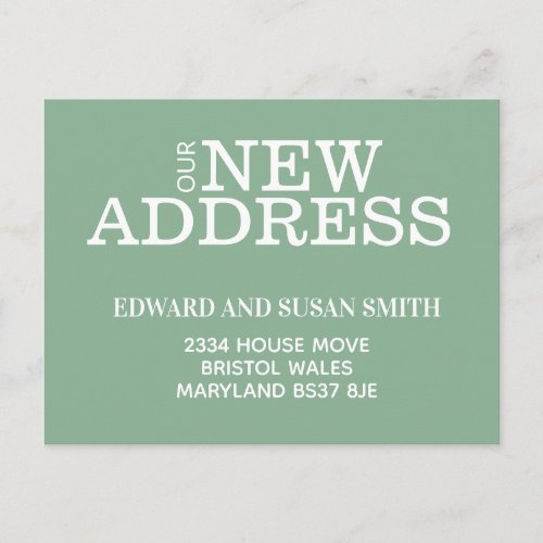 Change of address card