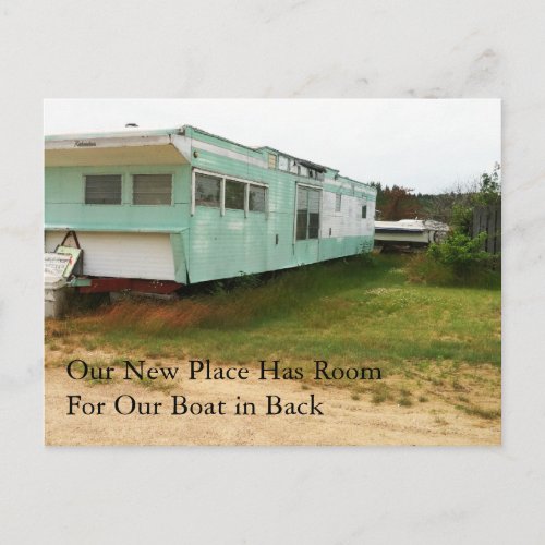 Change of Address Card Boat in Back Announcement Postcard