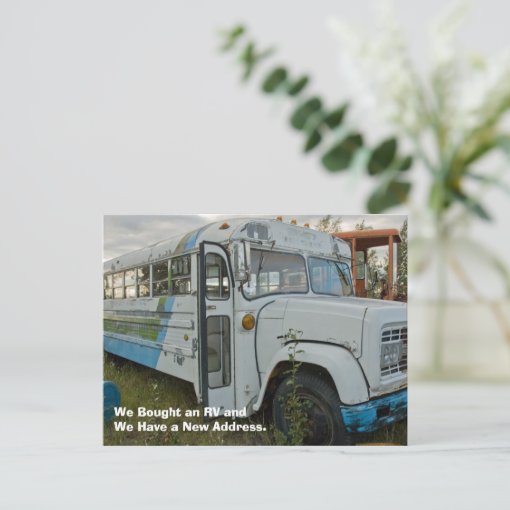 Change of Address Card Bought an RV Announcement Postcard Zazzle