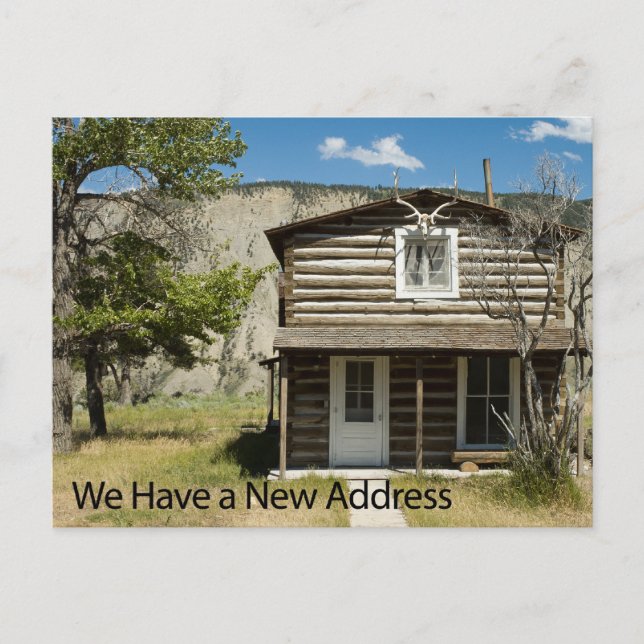 Change of Address Card: Log Cabin 2 Announcement Postcard (Front)
