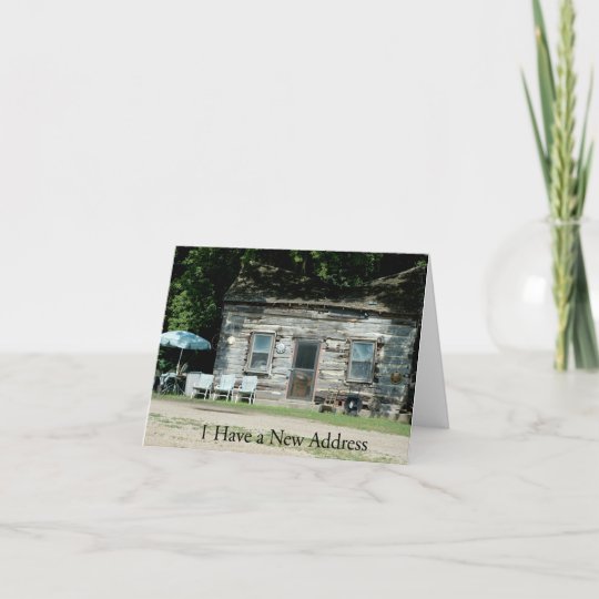 change of address card log cabin announcement zazzle com address change announcement cards