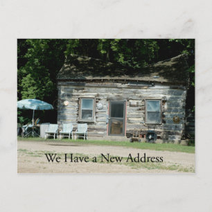 Change of Address Card: Log Cabin Announcement Postcard