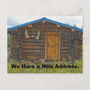 Change of Address Card: Mountain Cabin Announcement Postcard