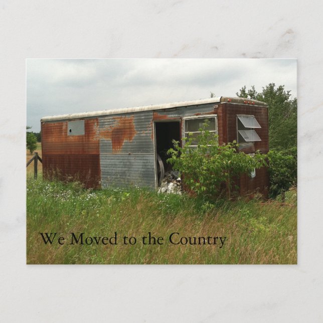 Change of Address Card: Moved to the Country Announcement Postcard (Front)