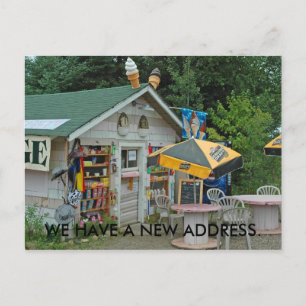 Change of Address Card: Northwoods Ice Cream Shop Announcement Postcard