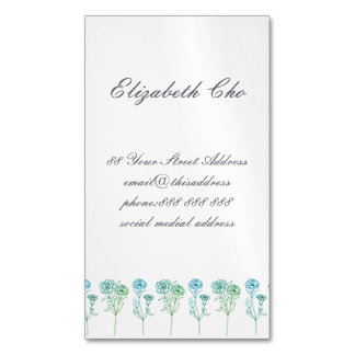 Change of Address - Carnations Business Card Magnet