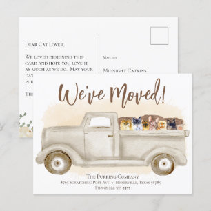 Change Of Address, Cats, Moving Truck Announcement Postcard