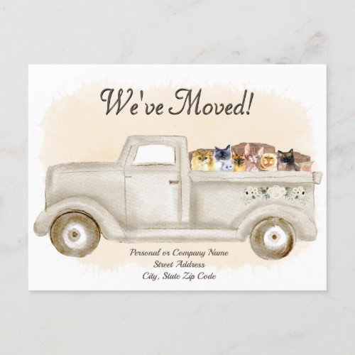 Change Of Address Cats Moving Truck Postcard