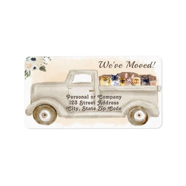Change of address, Cats, Return Address Label (Front)
