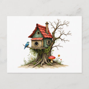 Change of Address Charming Bird House Postcard