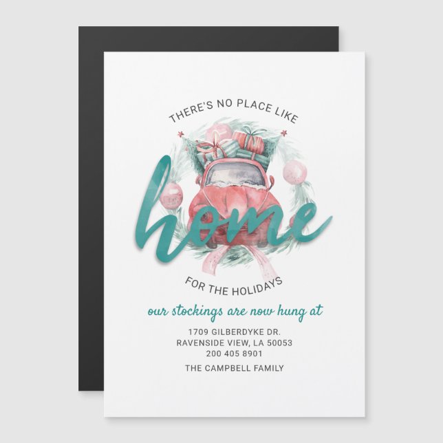 Change of Address Christmas Holiday Moving Magnetic Invitation (Front/Back)