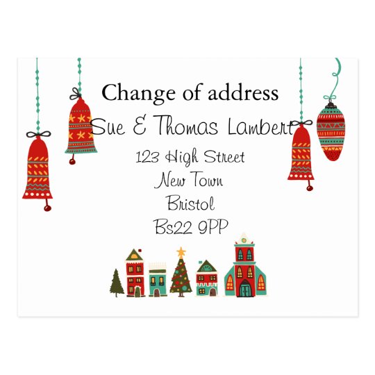 Change of address christmas postcard | Zazzle.com