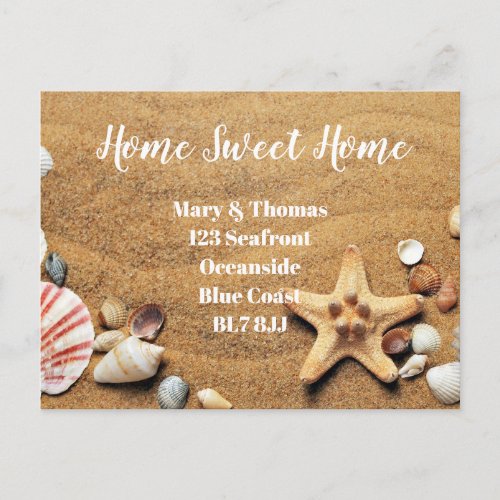 Change of address Coastal Postcard Home Sweet Home