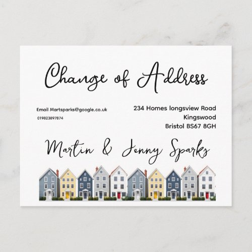 Change of Address color new home weve moved Announcement Postcard