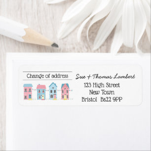 Change of address colorful street new home label