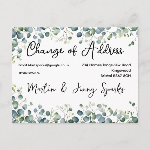 Change of Address colour new home weve moved Anno Announcement Postcard