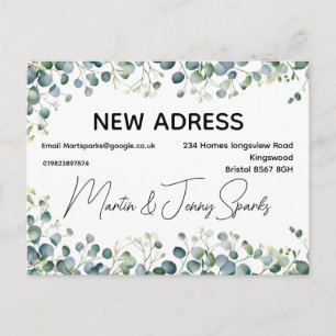 Change of Address colour new home we've moved Anno Announcement Postcard