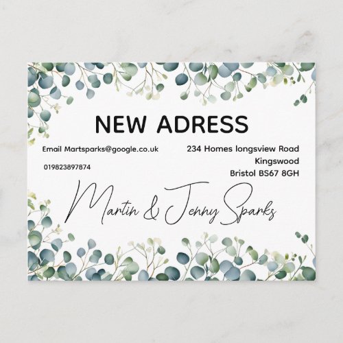 Change of Address colour new home weve moved Anno Announcement Postcard