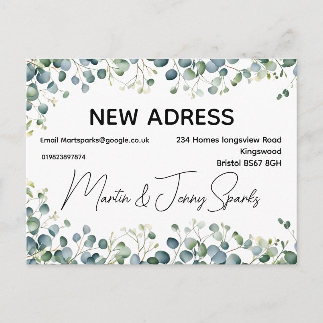 Change of Address colour new home we've moved Anno Announcement Postcard (Front)