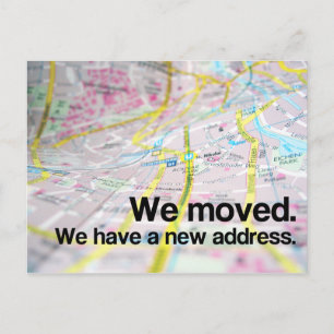 Change of Address (Contemporary Map) Announcement Postcard