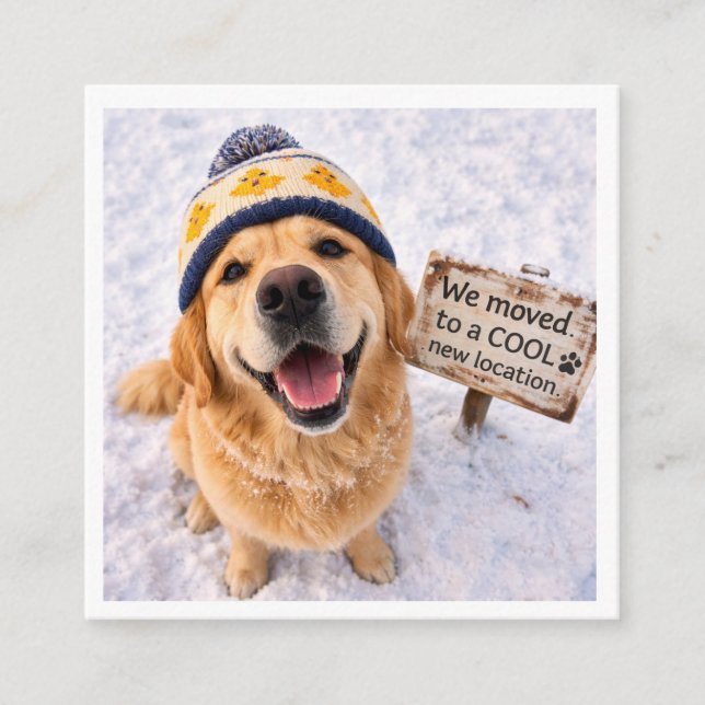 Change of Address - Dog Moving Home Enclosure Card (Front)