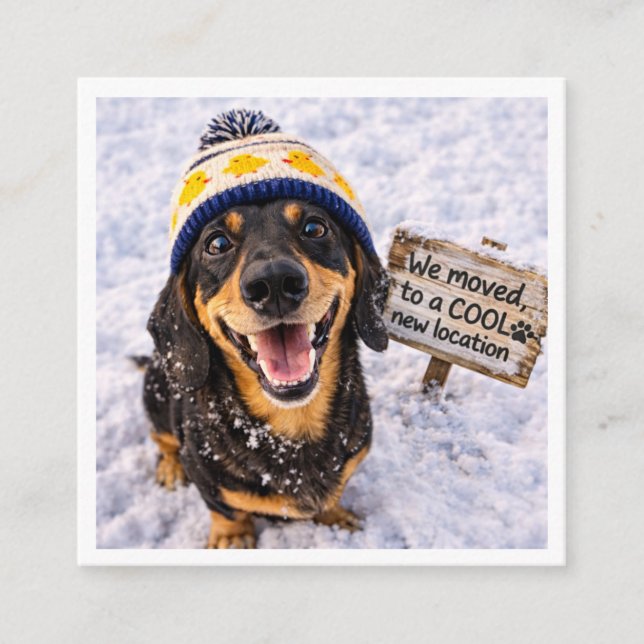 Change of Address - Dog Moving Home Enclosure Card (Front)