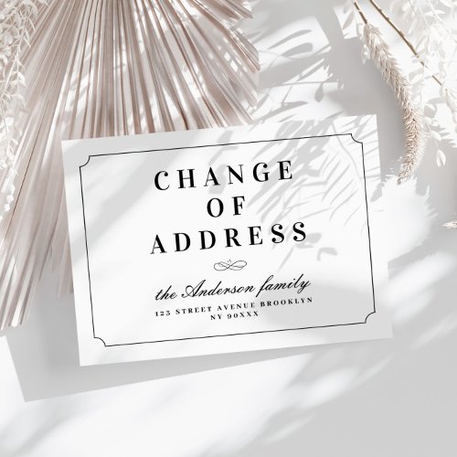 Change of address elegant retro look frame moving postcard