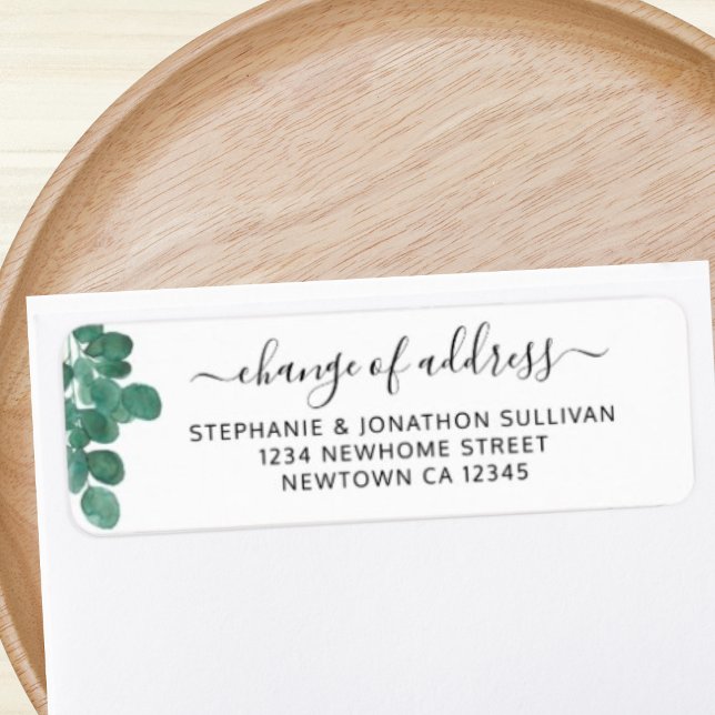 Change Of Address Eucalyptus Return Address  Label (Creator Uploaded)