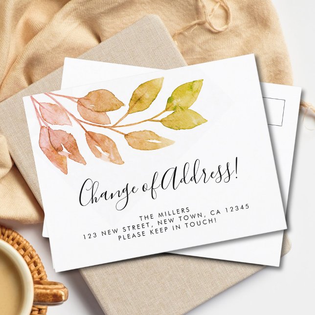 Change of Address Fall Foliage Moving  Announcement Postcard (Creator Uploaded)