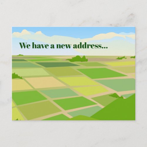 Change of Address Farm House Fields Announcement Postcard