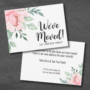 Change Of Address Floral Moving Announcement Card