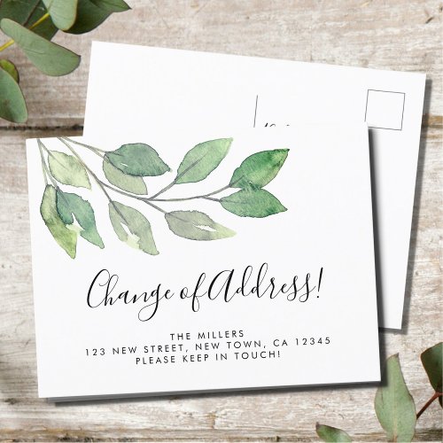 Change of Address Foliage Moving  Announcement Postcard