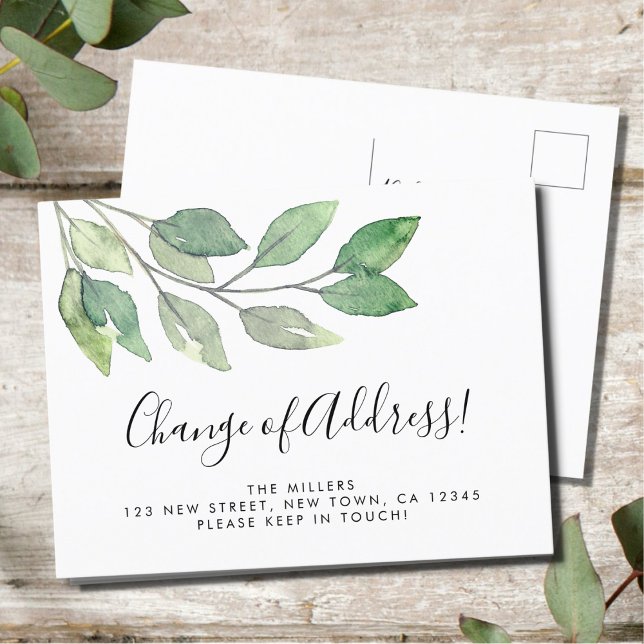 Change of Address Foliage Moving  Announcement Postcard (Creator Uploaded)