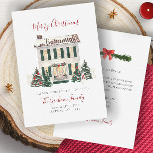 Change Of Address House Merry Christmas Card