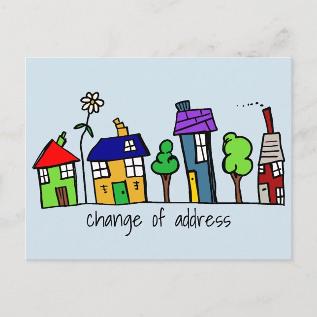Change of Address Houses Post Card (Front)