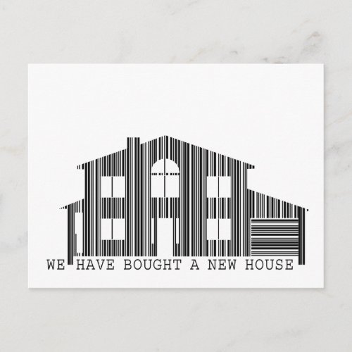 Change of address idea Bought a new house barcode Announcement Postcard