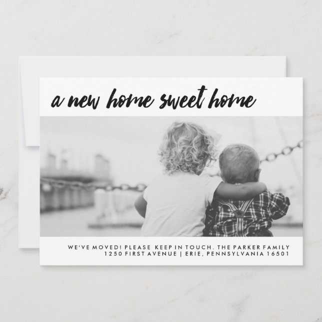 Change of Address | Modern Family Photo Announcement (Front)